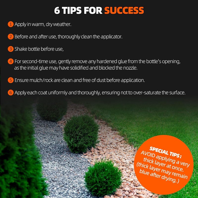 Shabebe Mulch Glue with Sprayer -Ready to Use Binder for Landscaping, Fast-Dry No Dilution Landscape Glue Spray for Rocks, Binder, Mulch Lock and Pea Gravel Stabilizer 27OZ - Image 5